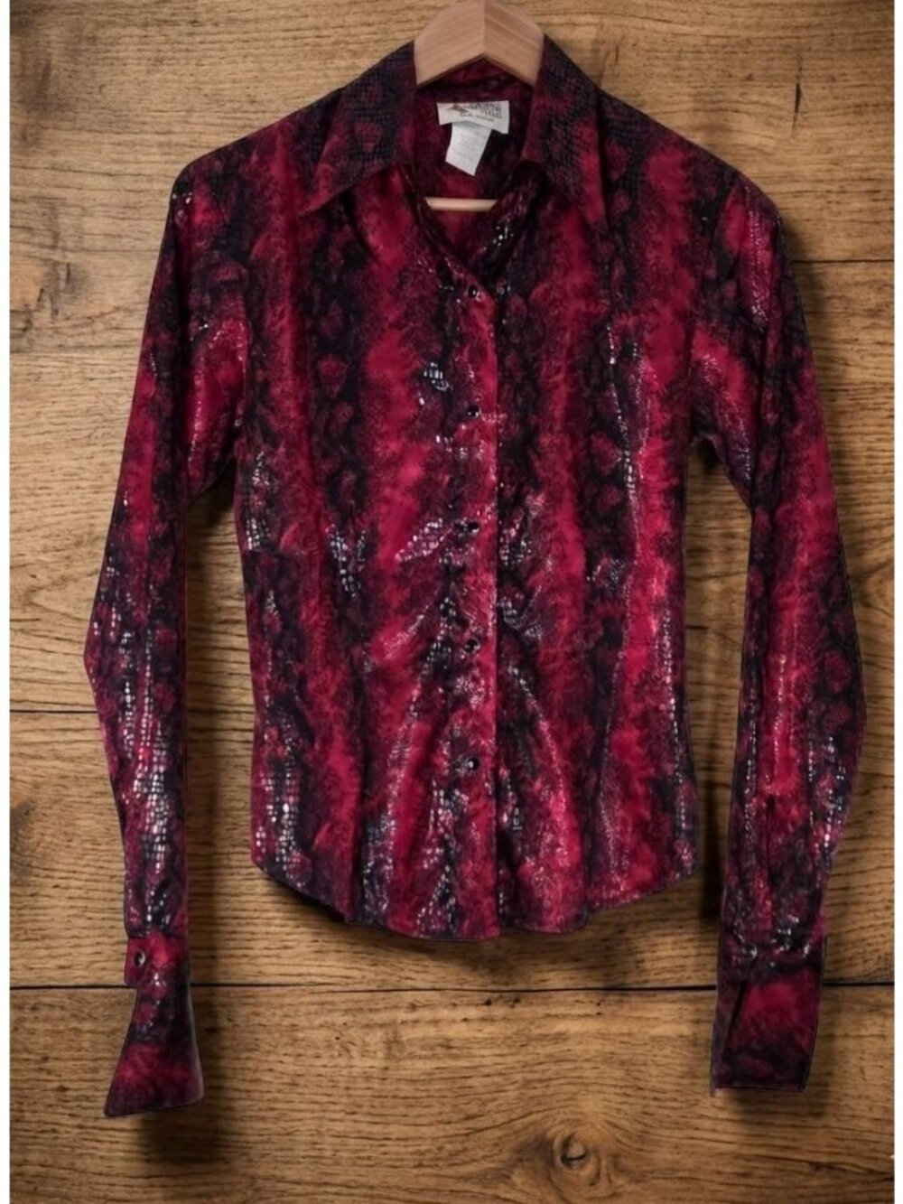 Women's - Western Collection Styles Snake Print Long Sleeve Top, Size XS
